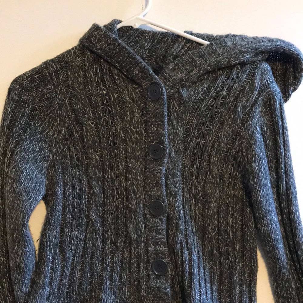 IT’S OUR TIME HOODED GREY SWEATER CARDIGAN